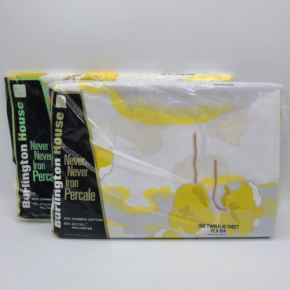 Vintage Water Poppy Sheets Floral Twin New Old Stock